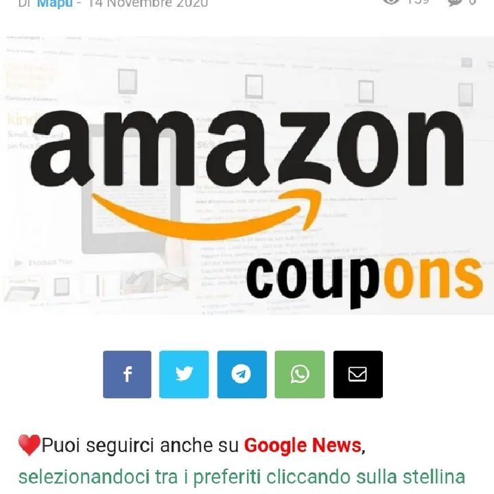 Risparmia Con Amazon Coupon, la pagina dedicata ai coupon