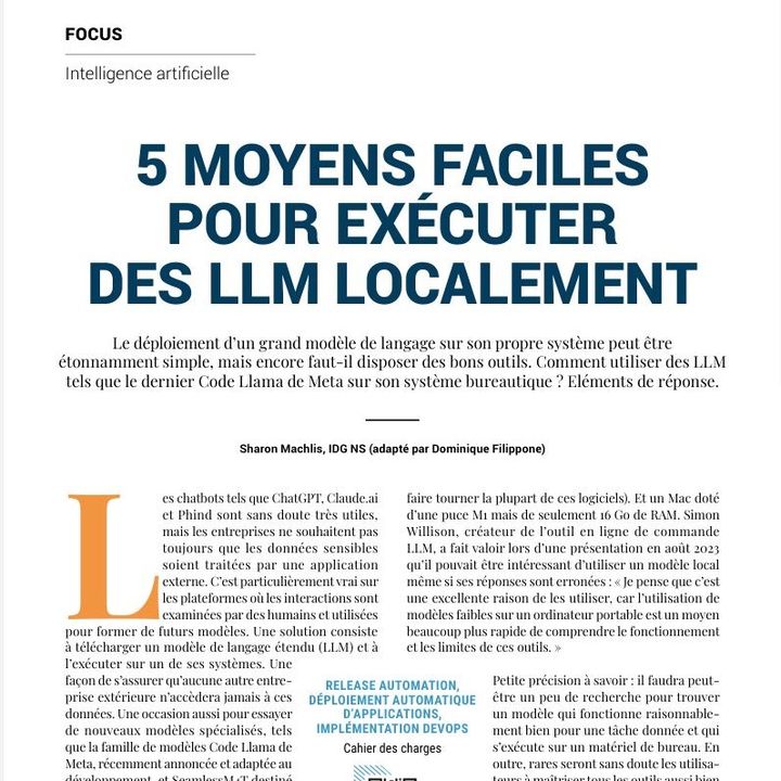 LMI 20 Focus : 5 moyens faciles pour exécuter des LLM localement