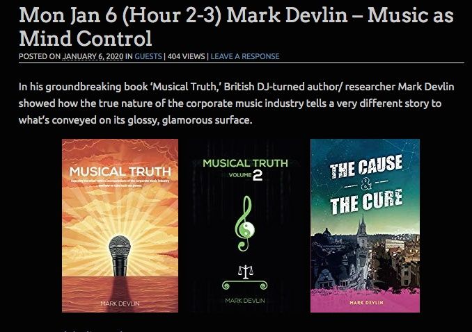 Mark Devlin on Midnight In The Desert radio show, Jan 2020