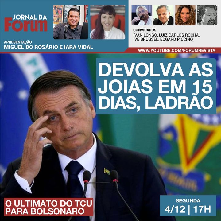 TCU d 15 dias para Bolsonaro devolver joias que roubou Ciro d