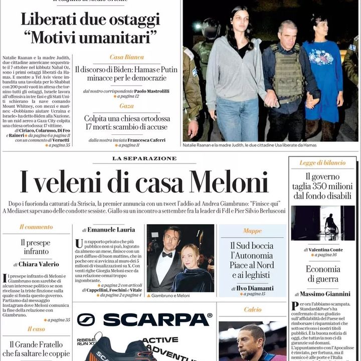 Rassegna stampa del 21 ottobre 2023