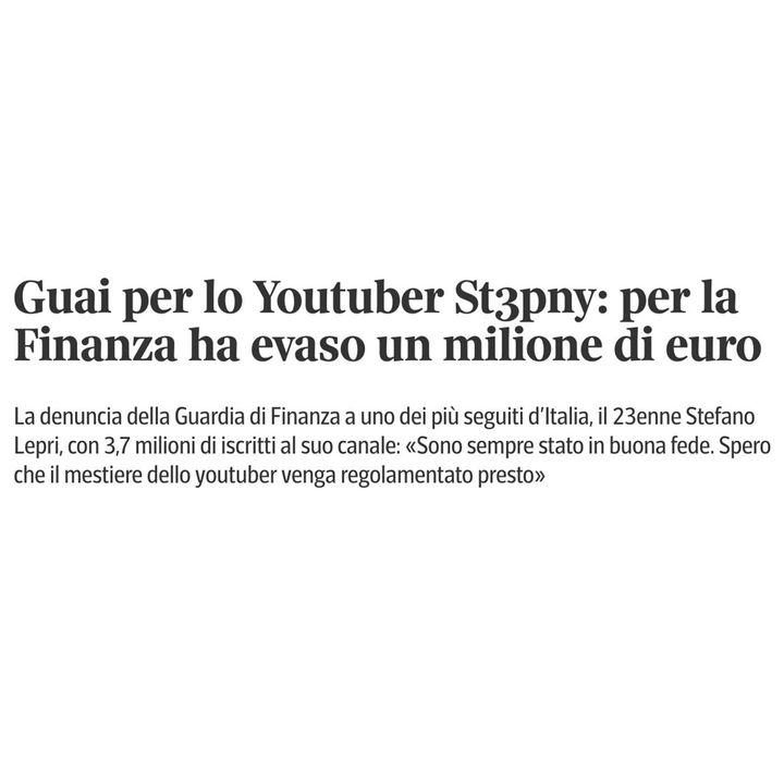 Lo YouTuber che ha evaso un MILIONE di EURO
