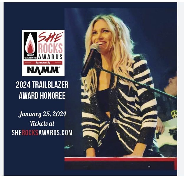 Laura Whitmore with the She Rocks Awards at NAMM Show 2024