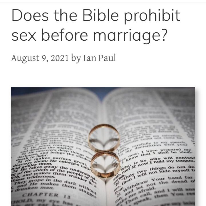 Where Does it State in The Bible that premarital sex is not permitted?