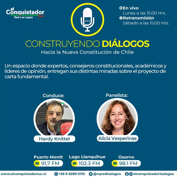 Capítulo 4. Hardy Knittel, Alicia Vesperinas y Juan Luis Ossa dialogaron en “Construyendo diálogos: Hacia la Nueva Constitución de Chile”.