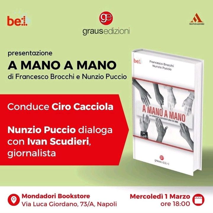 Nunzio Puccio presenta alla Mondadori di Via Luca Giordano a Napoli, "A mano a mano"