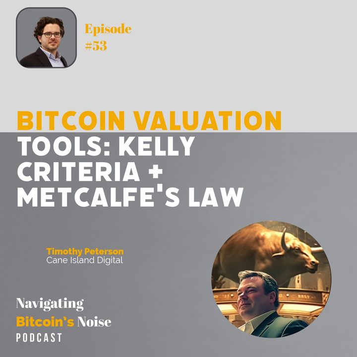 EP53 Bitcoin Valuation Tools: the Kelly Criteria and MetCalfe's Law with Timothy Peterson