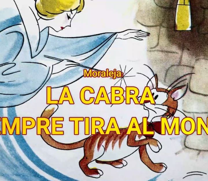 Fábula LA GATA Y EL HADA 😸 en 1 minuto 🐭 Cuento  con Moraleja de Esopo 🧚‍♀️ Spanish fables - REFRAN: La cabra tira al monte