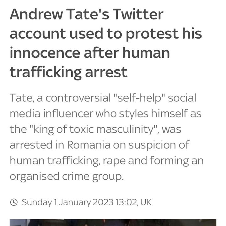 🛑Breaking News🛑Andrew Tate suspicion of human trafficking, rape and forming an organised crime group