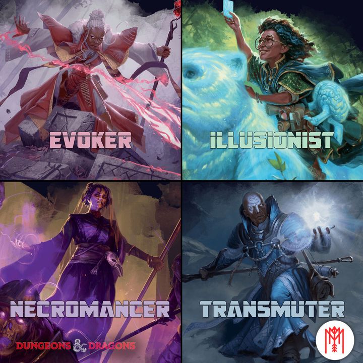 Evoker, Illusionist, Necromancer, Transmuter, Apprentice - Wizards from Monsters of the Multiverse
