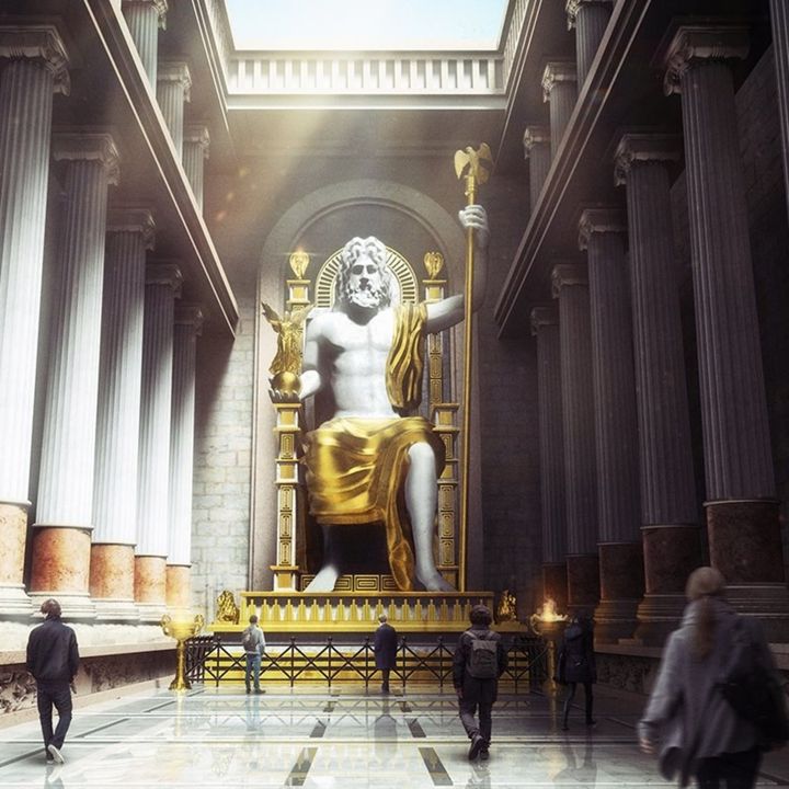 La estatua de Zeus En Olimpia ( Maravillas del Mundo Antiguo )