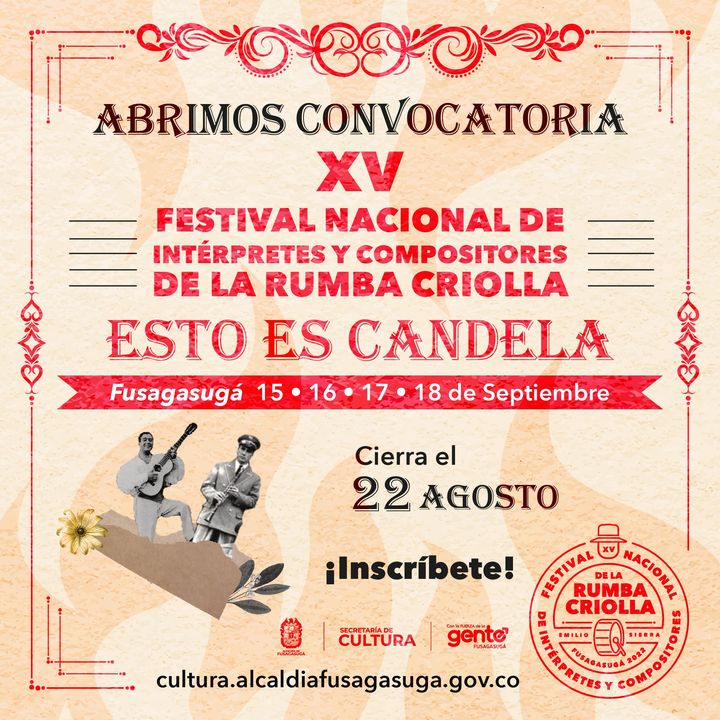 'Candela' así estará el XV Festival Nacional de Intérpretes y Compositores de la Rumba Criolla en Fusagasugá