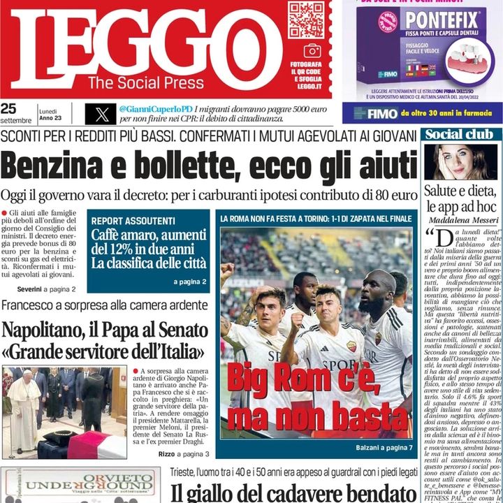 Rassegna stampa del 25 settembre 2023