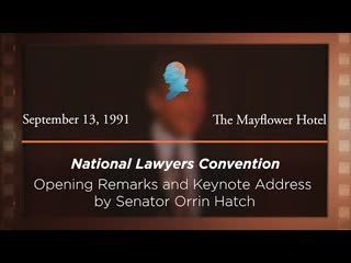 Opening Remarks and Keynote Address by Senator Orrin Hatch [Archive Collection]