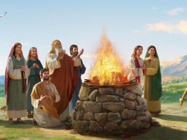 Noah Builds An Altar And Offers Sacrifice