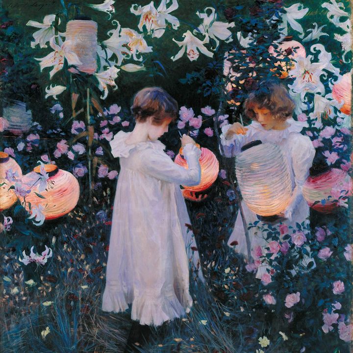 Siostry i wróżki - na podstawie obrazu Goździk, lilia, lilia, róża J.S. Sargenta