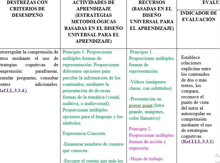 PLANIFICACION MICROCURRICULAR DUA