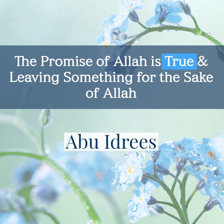 The Promise of Allah is True & Leaving Something for the Sake of Allah - Abu Idrees
