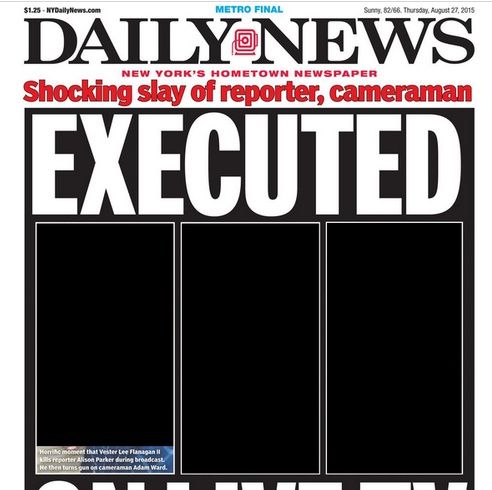 Graphic NY Daily News cover of WDBJ shooting heavily criticized