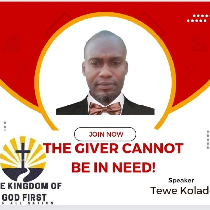THE GIVER CANNOT BE IN NEED!