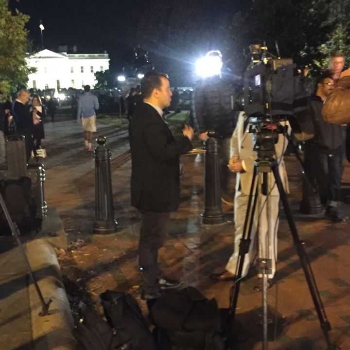 LIVE COVERAGE at WHITE HOUSE: Press Corps, Demonstrators, Onlookers
