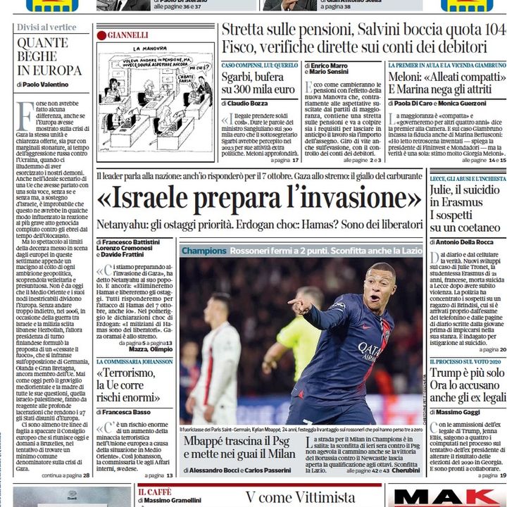 Rassegna stampa del 26 ottobre 2023
