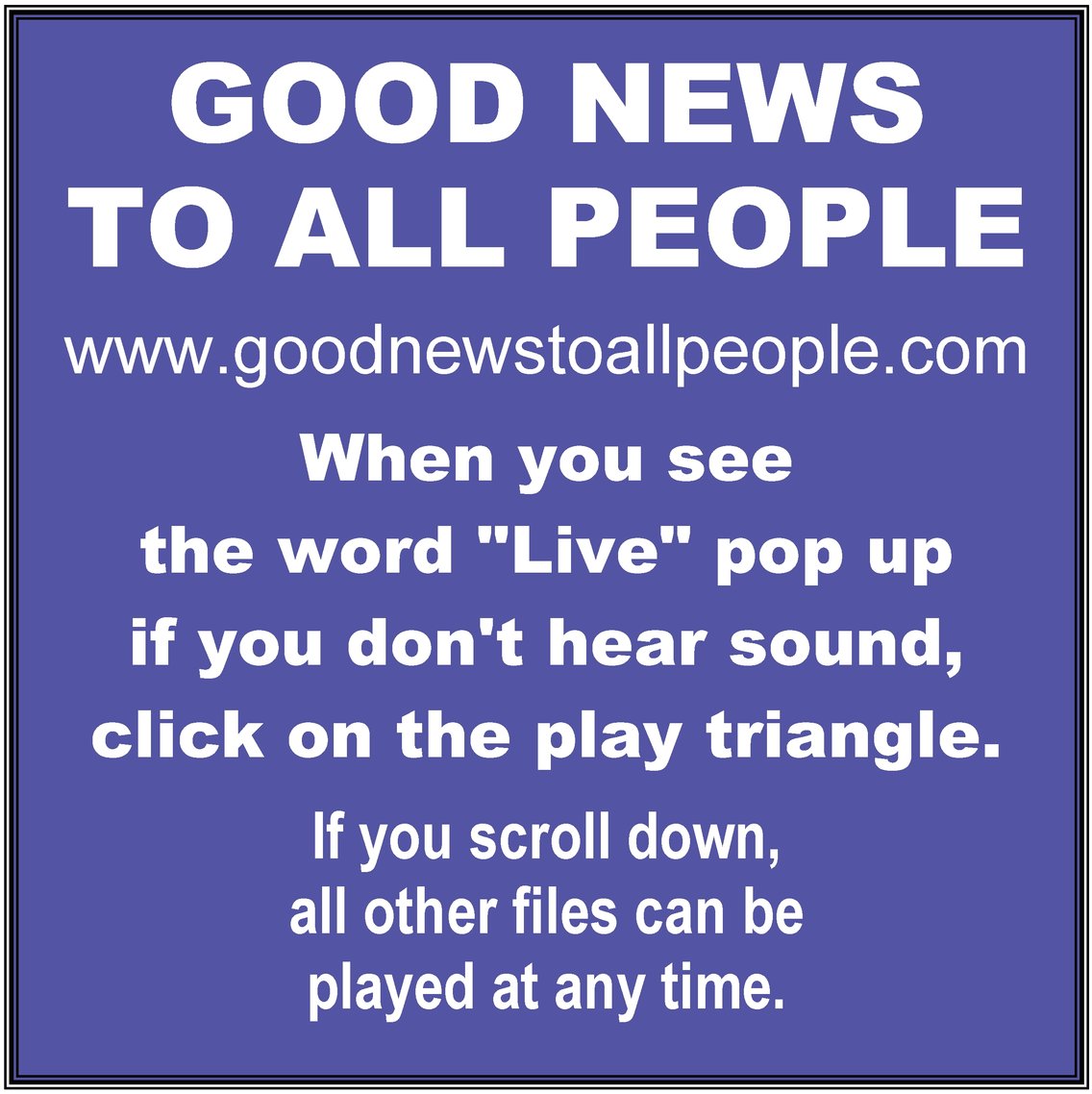 Good News to All People - Cover Image